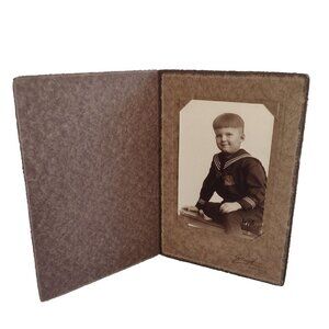 Vintage Antique Sepia Portrait Photo Young Toddler Boy Bowl Haircut Minneapolis